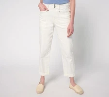 LOGO by Lori Goldstein Women's Pants Sz 8 Regular Color Straight White A683884