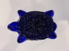 Blenko Blue Glass Turtle Paperweight – Handcrafted Studio Art Glass