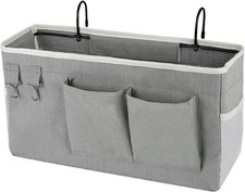 Bedside Storage Caddy/Bedside Hanging Bag for Headboards Bunk Grey