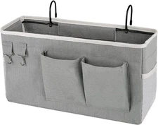 Bedside Storage Caddy/Bedside Hanging Bag for Headboards Bunk Grey 