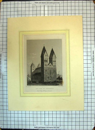 Original Old Antique Print Architecture Cathedral Der Dom Zu Andernach