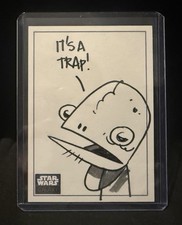 Star Wars Topps Galaxy Serie 5 2010 Admiral Ackbar Sketch von Jon Morris