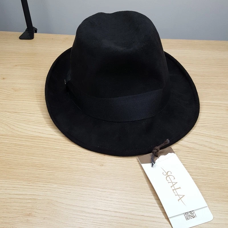 Шляпа-федора SCALA мужская размер XL однотонная черная веганская замша - Изображение 3 из 4