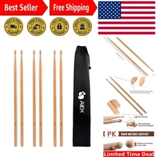 Durable 5A Maple Wood Drumsticks for Students & Professionals - 3 Pairs Included