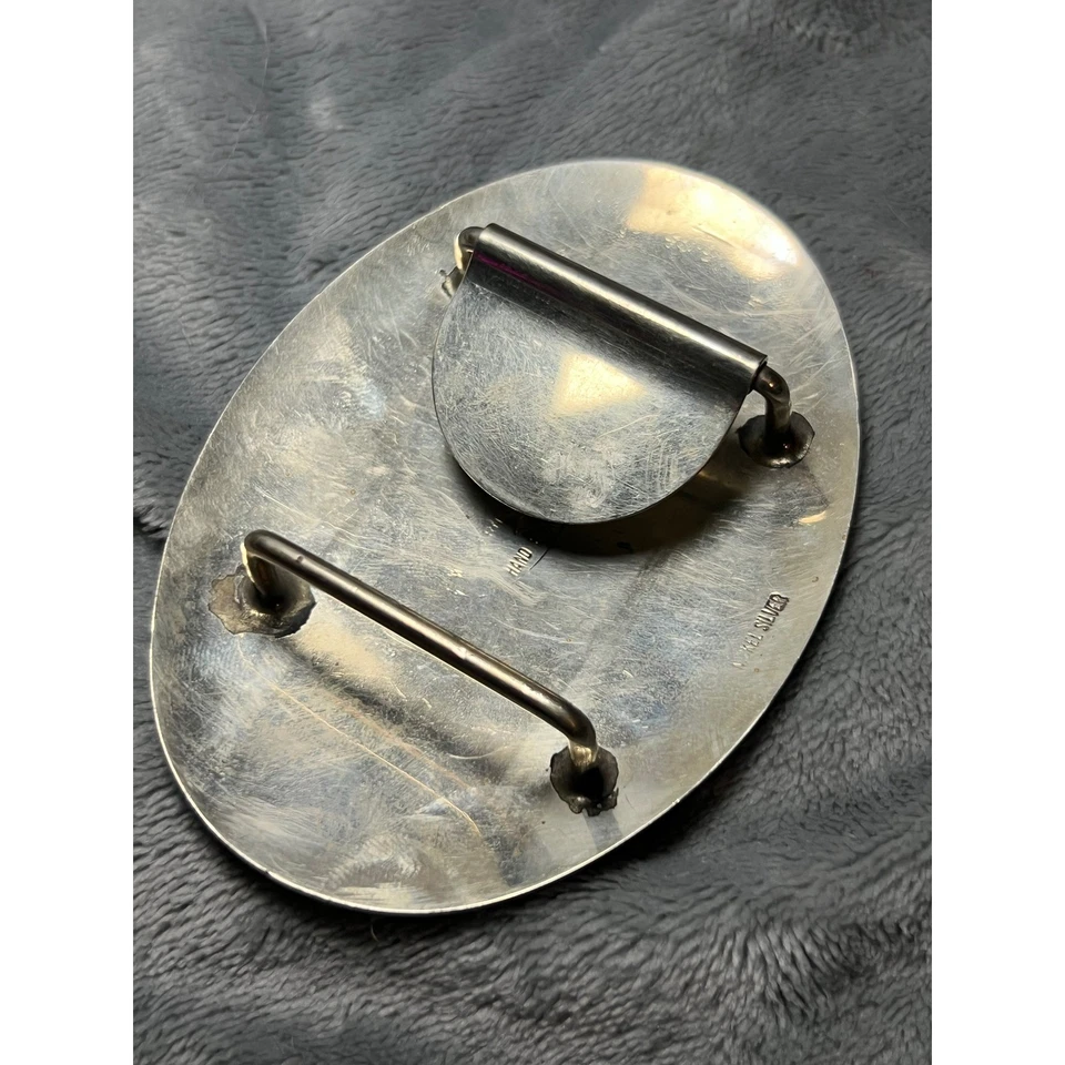 Hebilla de cinturón vintage con nombre de billete grabado occidental plateado tono dorado vaquero de 5 pulgadas Foto 2 de 4