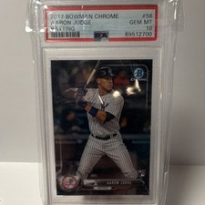 Bowman Chrome 2017 Aaron Judge Rookie #56 PSA 10 Yankees White Pinstripe Jersey