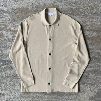 Norse Projects Overshirt Jorn Strick Cardigan creme groß strukturiert Knopfleiste Herren