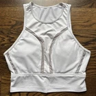 女式 Fabletics 白色长线运动文胸裁剪上衣,尺寸 S