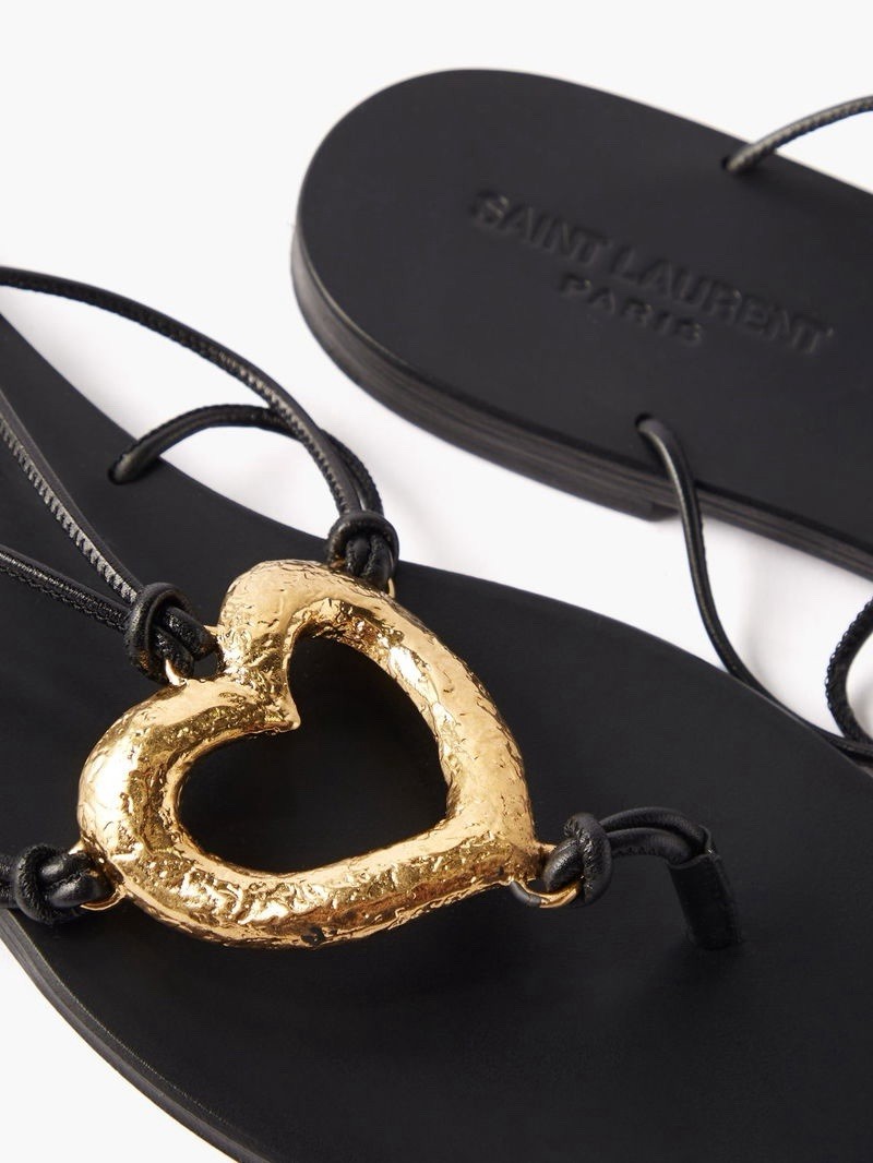 Sandali nuovi con etichette YSL Saint Laurent placca cuore taglia 36 $1.195