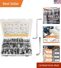 202PCS Hose Clamp Kit 304 Stainless Steel 8 Sizes 1/4"-2" Worm Gear | 6-51mm ...