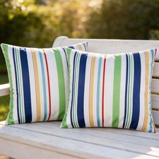 Blue Outdoor Waterproof Throw Pillow Covers 18" x 18" Pack of 2 D: Green