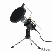 Cardioid Condenser Microphone Kit With Stand  Pop Filter For PC Phone Streaming