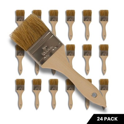 24 Pack 2'' Chip Brushes Natural Bristle Disposable Paint Brush Set Epoxy Resin