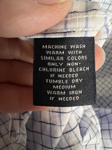 Hart Schaffner Marx White And Blue 2XT Short Sleeved Shirt - Picture 5 of 6
