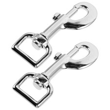 2Pcs Zinc Alloy Silver Dog Leash Clips Durable Pet Restraint Connectors Outdoor