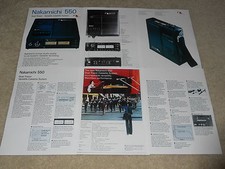 Rare Nakamichi 550 Cassette Brochure, 6 page, 1974, Specs, Articles, Info