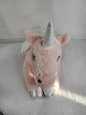 FAO Schwarz Plush Pegasus Unicorn Pink Soft Fur Cuddly 16" Stuffed Animal Toy