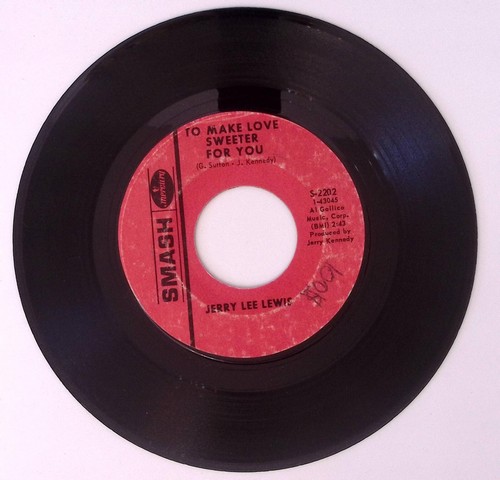 JERRY LEE LEWIS TO MAKE LOVE SWEETER FOR YOU/LET'S TALK ABOUT US VINYL 45 66-85 - Picture 2 of 3
