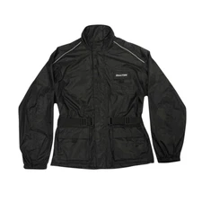 BikeTek Deluxe Rain Jacket Waterproof Motorcycle Motorbike Over Jacket - Black