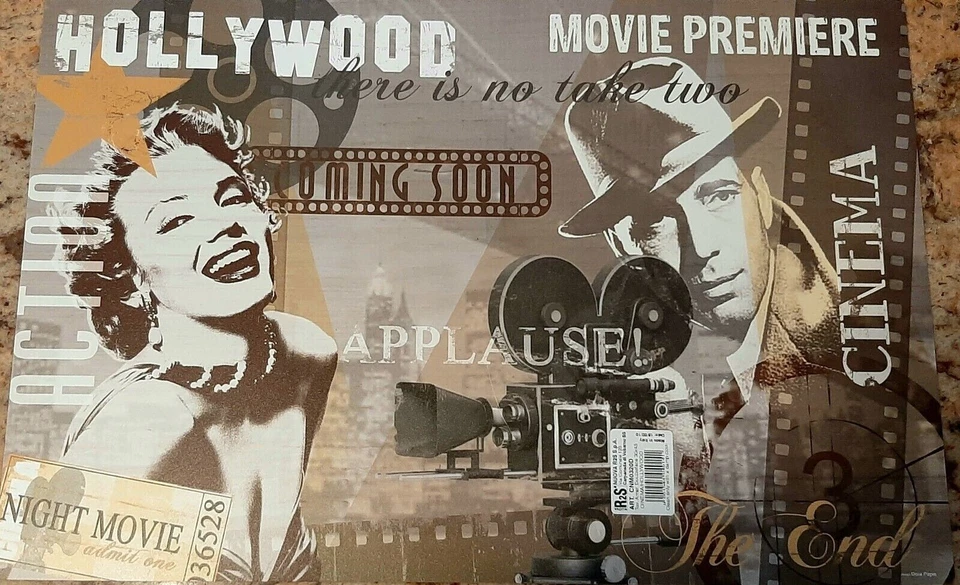 Tischset 3x Platzdeckchen Platzset  Platzmatte 30x45cm Cinema Kino Movie