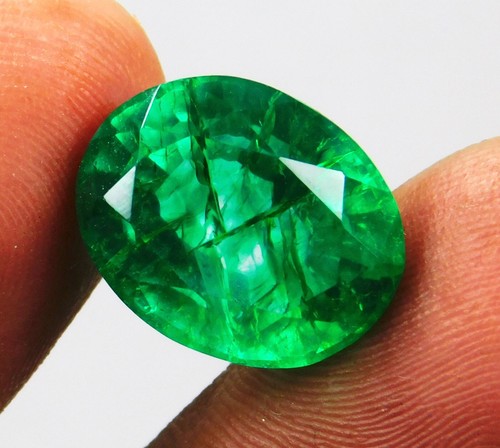 Certified 10.50 Ct Natural Beautiful Colombian Green Quartz Loose Gemstone - Picture 4 of 10