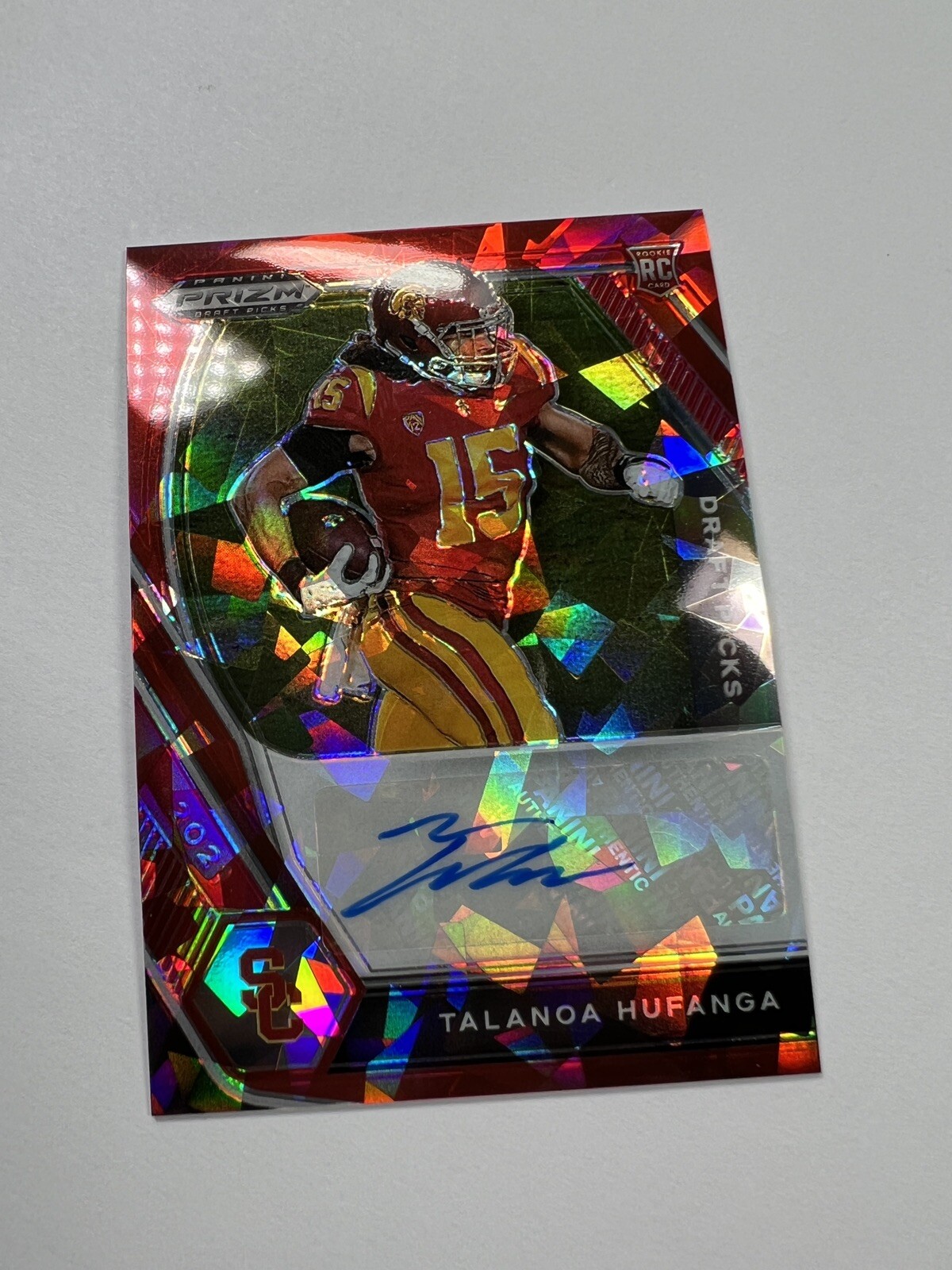 Talanoa Hufanga Panini Prizm Draft Picks Draft Picks Autographs #THU Red Ice