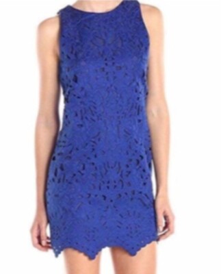 Greylin Women's Sheath Dress Vana Laser-Cut Shift Blue Dress Stitch Fix  Size S | eBay