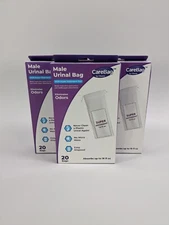 Lot Of 3 CareBag Medical Grade Super Absorbent Pad Male Urinal Bag - 20 Pack
