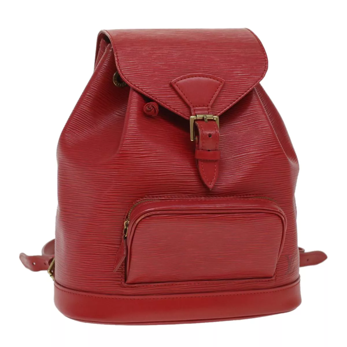 Louis Vuitton Montsouris Red Leather Backpack Bag (Pre-Owned)