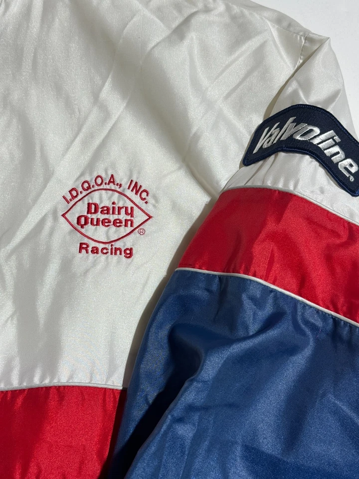 Chaqueta de nailon King Louie Pro Fit blanca Dairy Queen Racing XXL de 1980 Foto 2 de 4