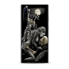 Skins Decal Wrap for Samsung Note 10 Plus Biker skeleton full moon tattoo