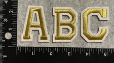Alphabet Numbers Gold Letters Patch Hat Jacket Embroidered Iron-on