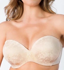 CURVY COUTURE Bombshell Nude Sensation 7-Way Uplift Bra, US 42G, UK 42F, NWOT