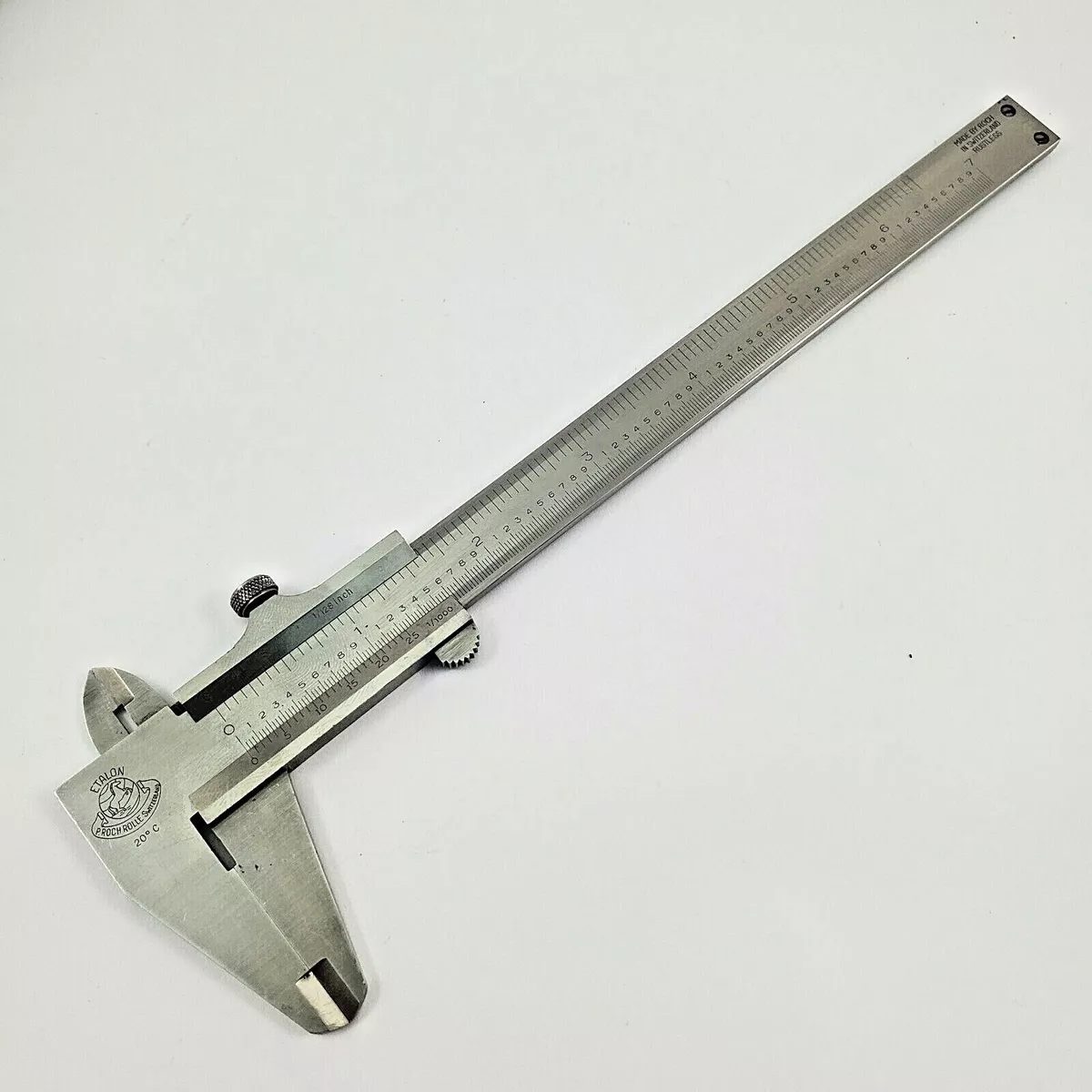 Vintage Machine Tooling ETALON Vernier Calipers 7 inch in Original storage box
