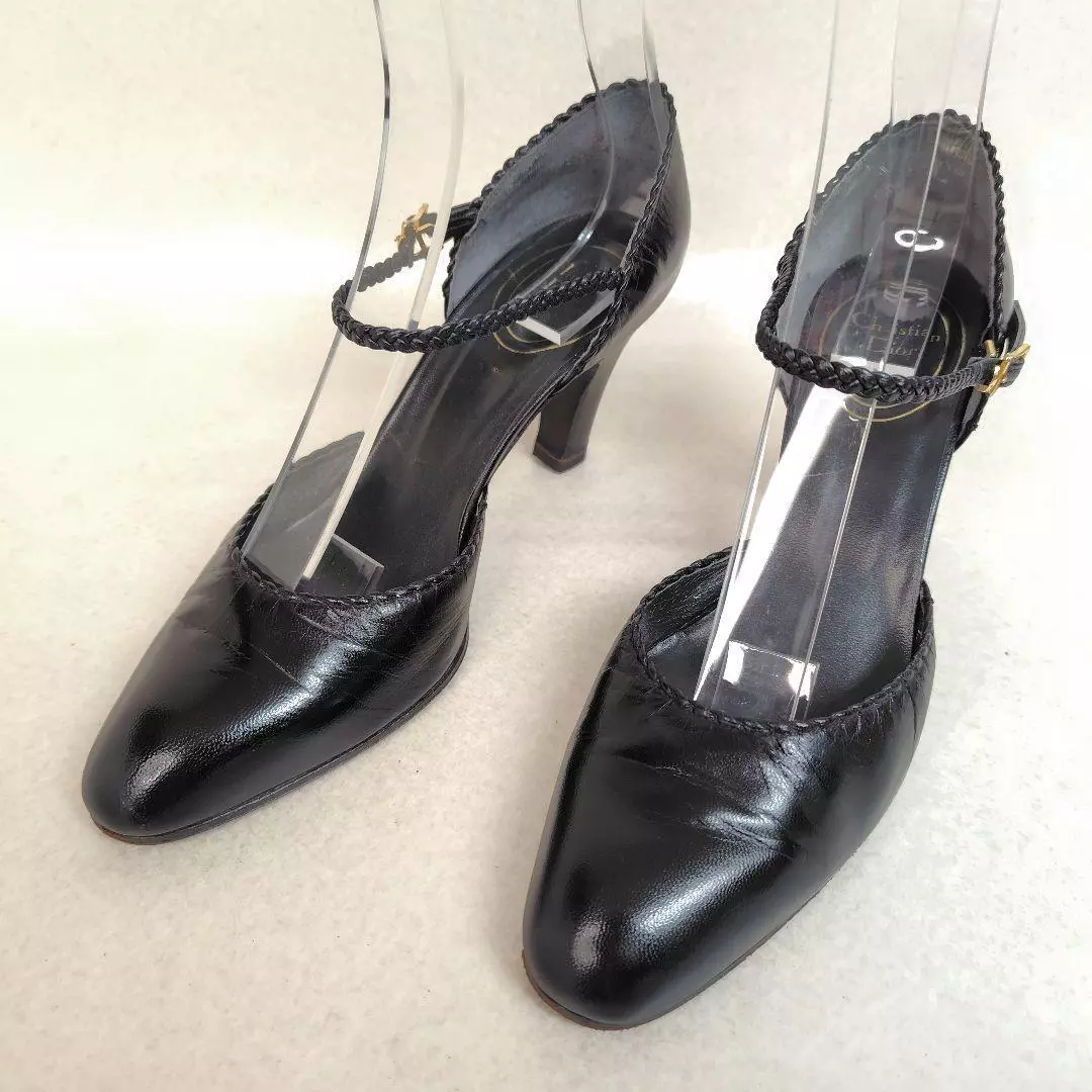 Escarpins Christian Dior talon cuir noir EU35.5/US5.5 37199c