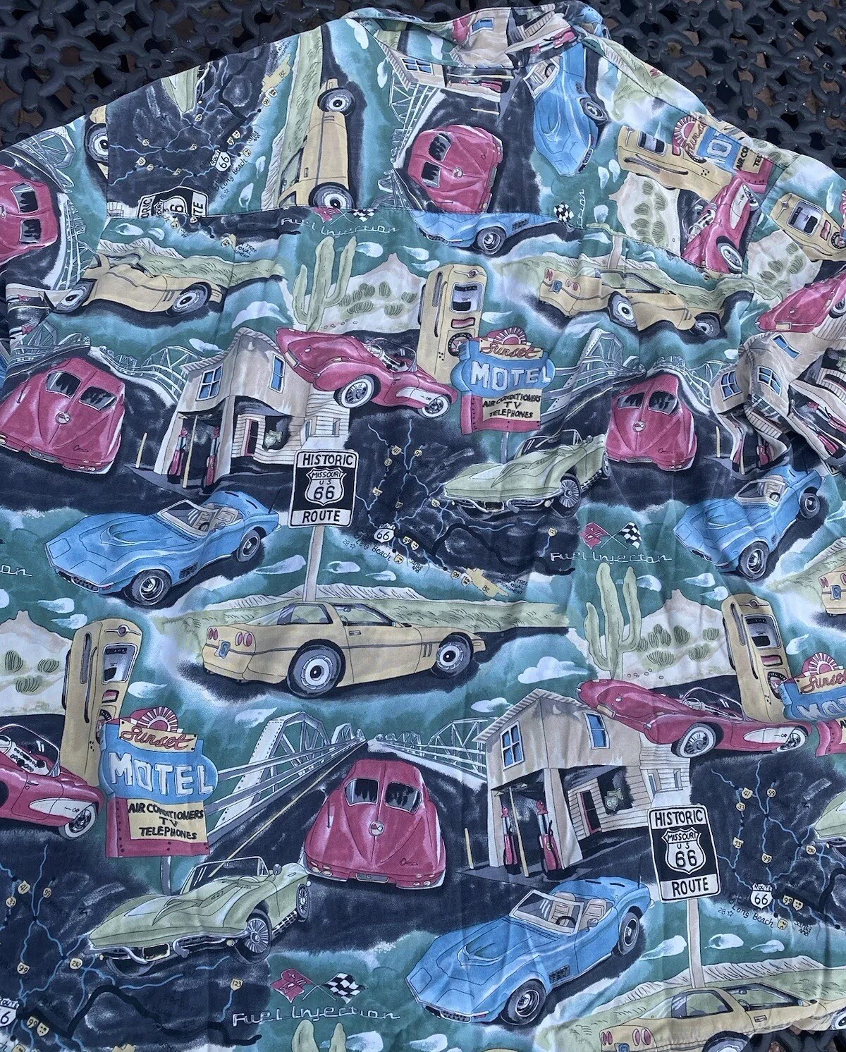 Corvette/Route 66 Paradise Found Hawaiian Shirt 3XL XXXL