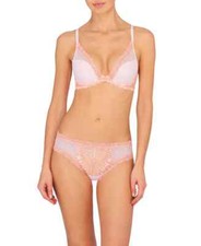 Natori Feathers Contour Underwire Plunge Bra in Ribbon Pink/Peach Pink 36D