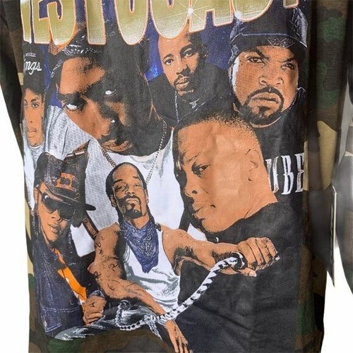 Flying Ninety West Coast Rap Hip Hop T Shirt L Camo Long Sleeves Tupac Snoop - Picture 4 of 7