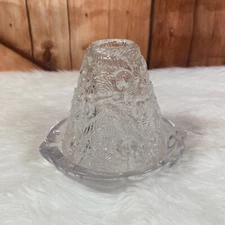 Vintage Christmas Tree Bear Fairy Lamp Clear Glass 2 Piece Candle Votive Light