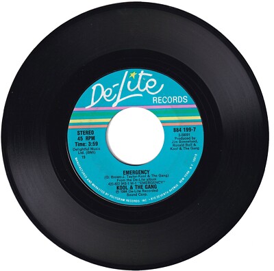Kool & The Gang. Emergency / You Are The One.  45rpm record on De-Lite Record