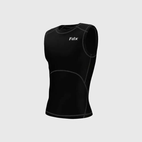 FDX Herren Compression Armour Base Layer Top Ärmellos Thermo Gym Sport Shirt - Bild 6 von 9