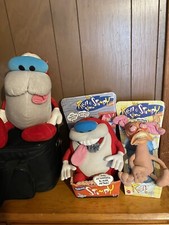 PLUSH DOLL MATTEL 1992 Ren and Stimpy Show Lot Of 3 Nickelodeon