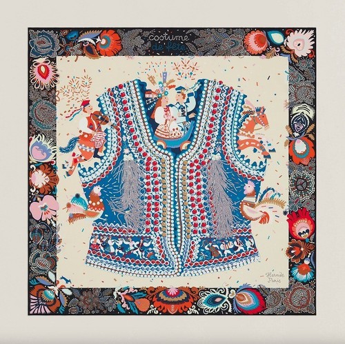 Unused w/box HERMES Carre 90 COSTUME DE FETE Silk Scarf 90cm - Picture 2 of 16