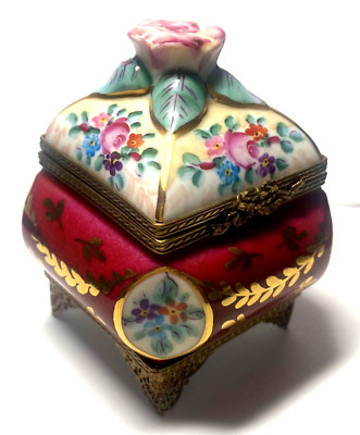 PEINT MAIN LIMOGES TRINKET BOX-PERFUME-LIMITED NUMBERED EDITION 201/500-FRANCE