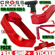 Cross Armory RED for Glok Gen 3 MAGWELL Pins Extended Magazine Catch Slide Lock