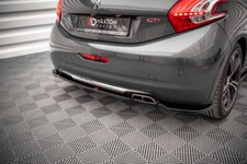 Cup Diffusor Ansatz SCHWARZ für Peugeot 208 MK1 GTi Heckansatz Flaps Splitter 