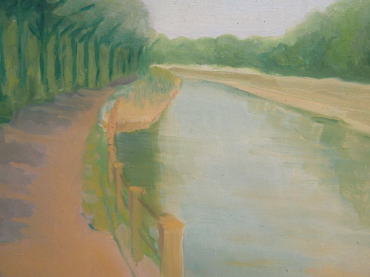 Dipinto Lungotevere di Roma Quadro Olio su tela 50x40 cm Ottimo