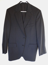 Brooks Brothers 1818 madison Jacket 38 Short Black light pin stripped Wool