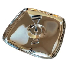 Chrome Snack Plate with Handle MCM Serving Tray Platter Fruit Dessert VTG 13”