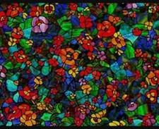 2mX45cm venetian garden SELF ADHESIVE WINDOW STAINED GLASS STICKY BACK PLASTIC